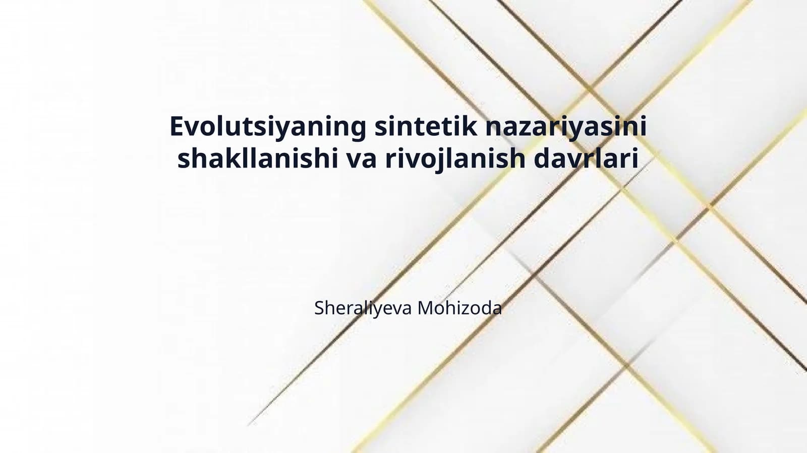 Evolutsiyaning sintetik nazariyasini shakllanishi va rivojlanish davrlari