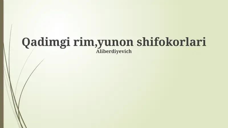 Qadimgi Rim va Yunon shifokorlari