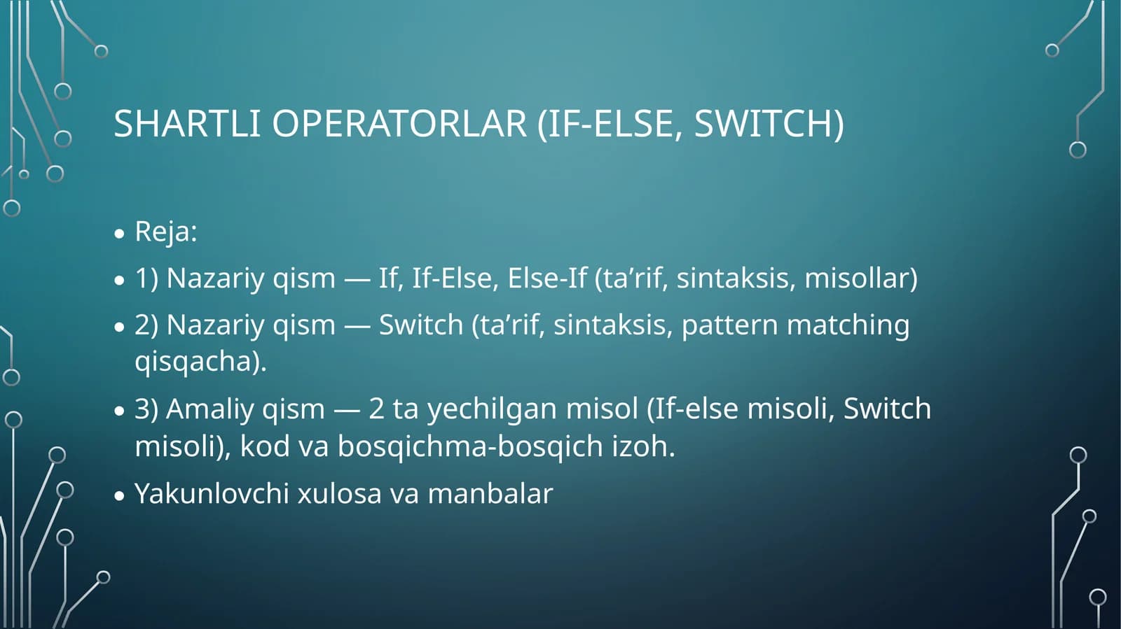 Shartli operatorlar