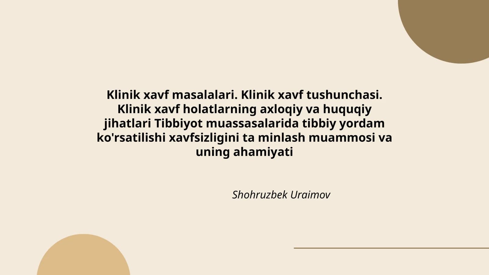 Klinik xavf masalalari