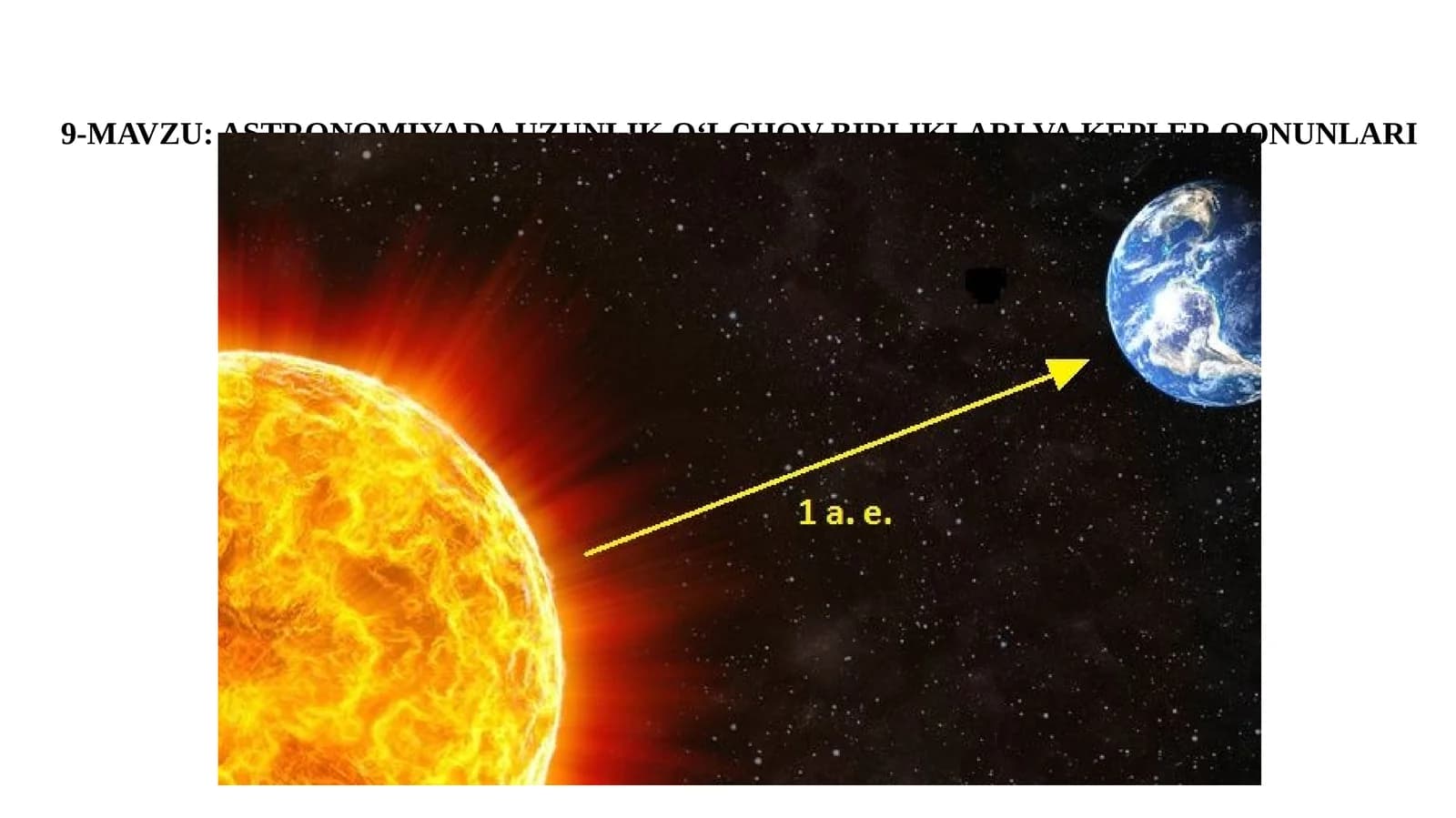 ASTRONOMIYADA UZUNLIK O‘LCHOV BIRLIKLARI VA KEPLER QONUNLARI