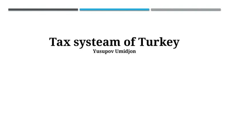Tax systeam of Turkey