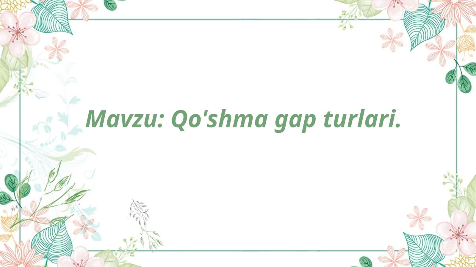 Qo'shma gap turlari