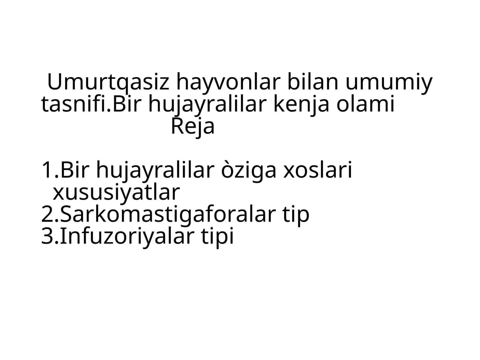Umurtqasiz hayvonlar bilan umumiy tasnifi