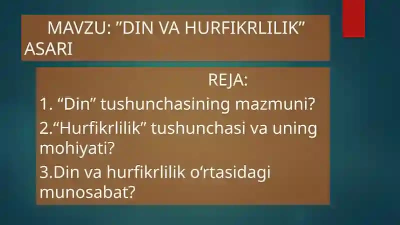 Din va Hurfikrlilik Asari