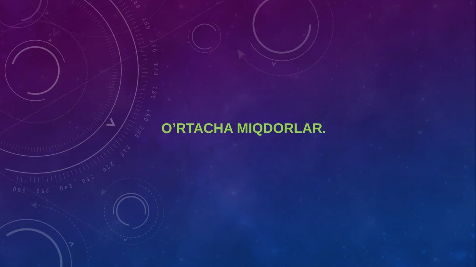 O’RTACHA MIQDORLAR
