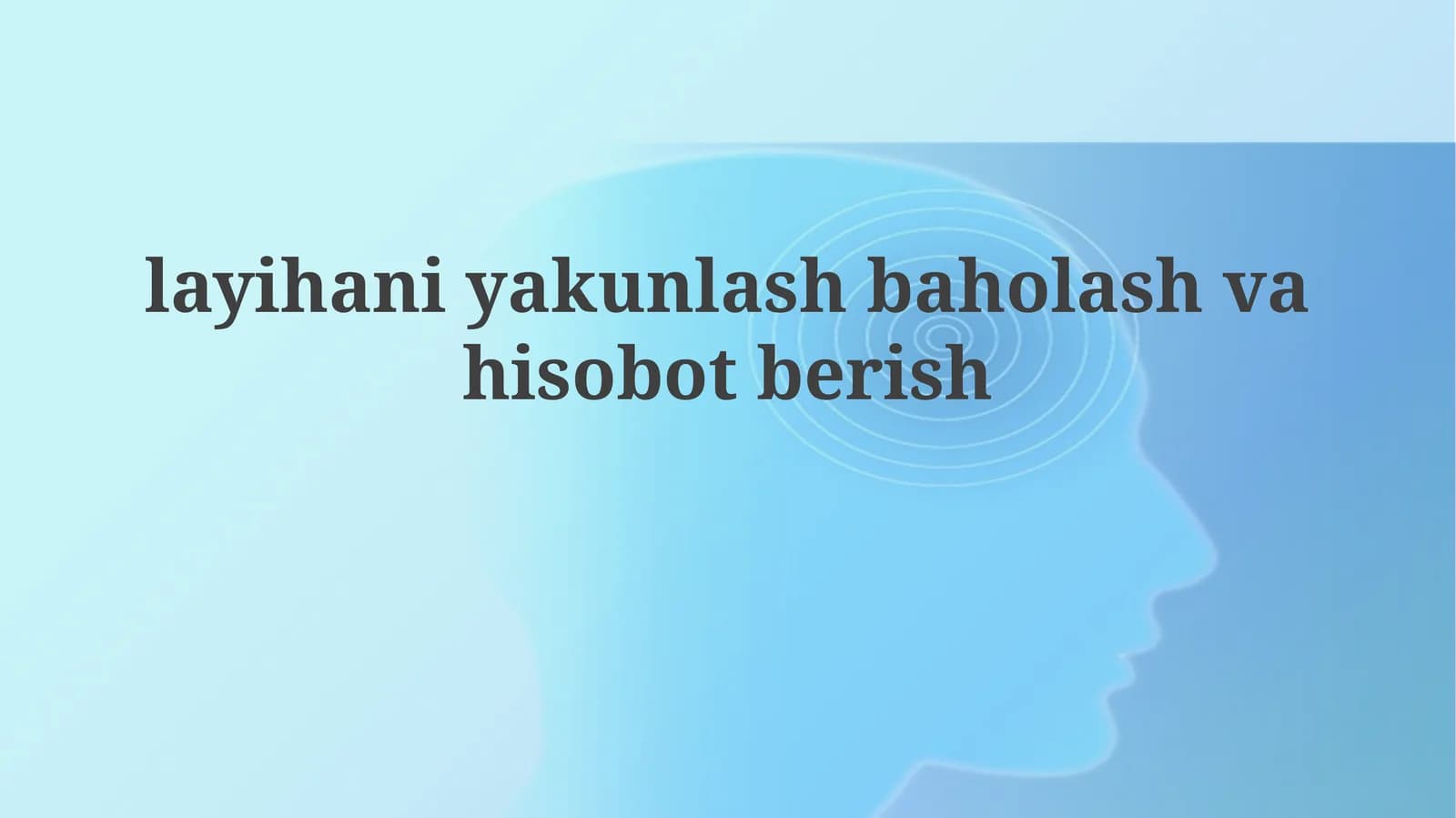 Loyiha natijalarini baholash va hisobot berish