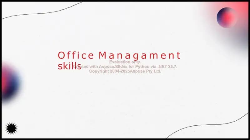 Office Management skills