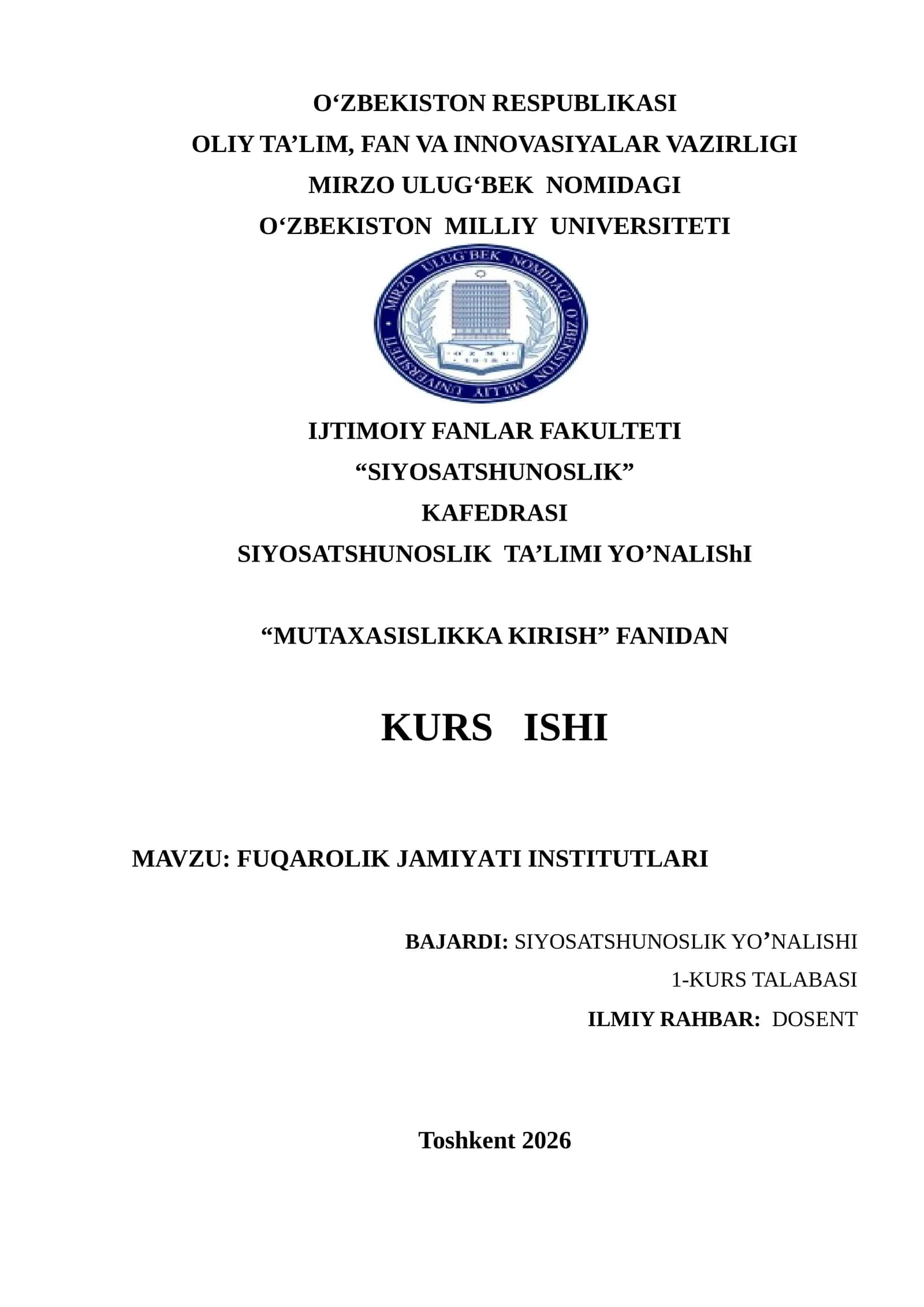 FUQAROLIK JAMIYATI INSTITUTLARI