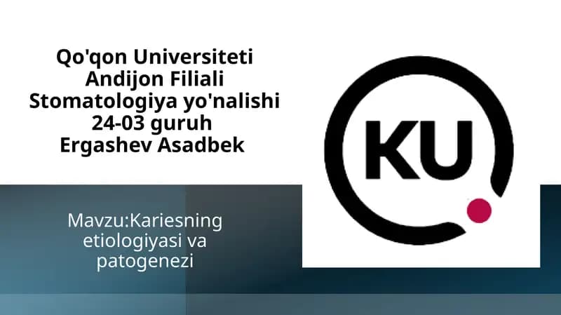 Kariesning etiologiyasi