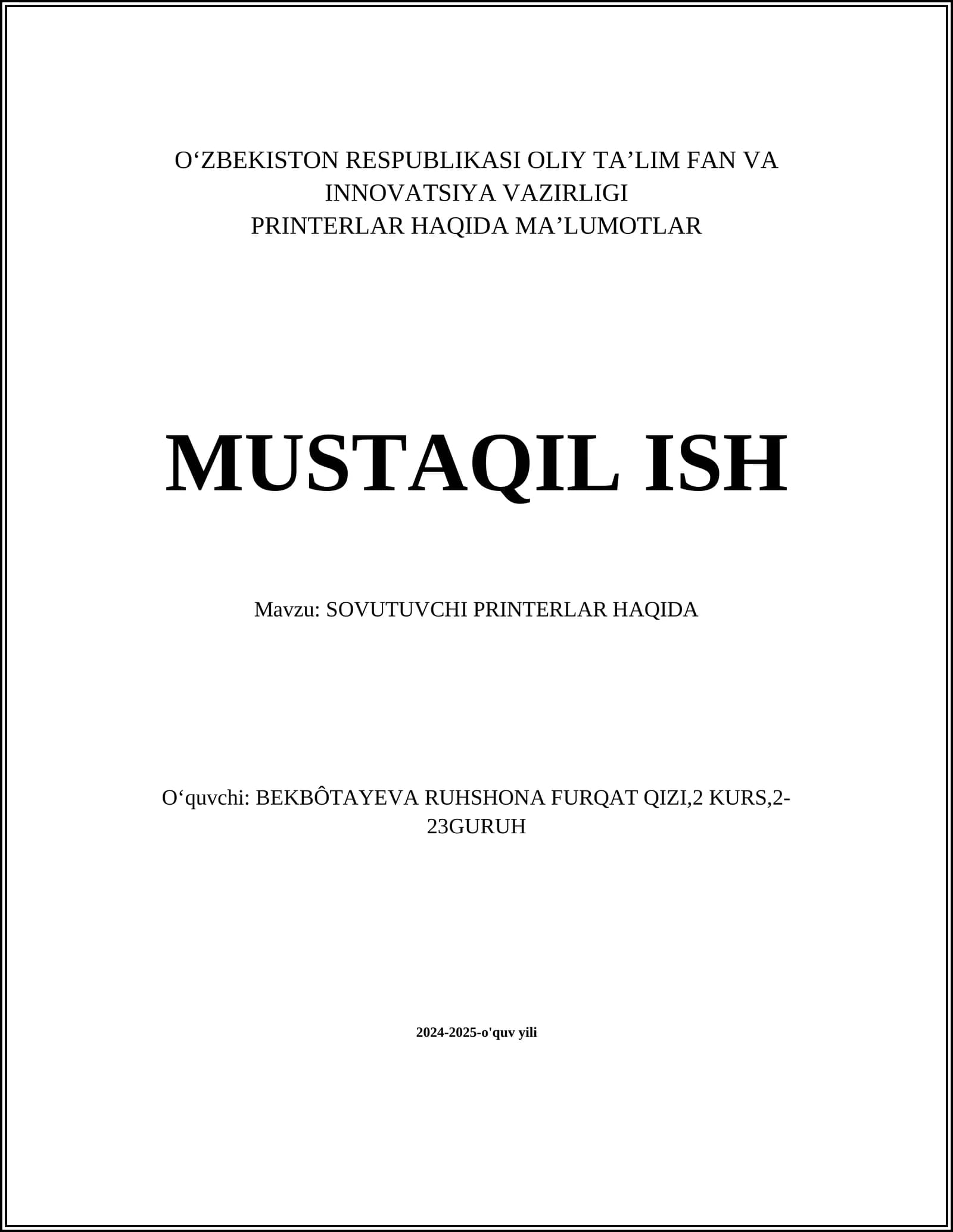 Sovutuvchi printerlar
