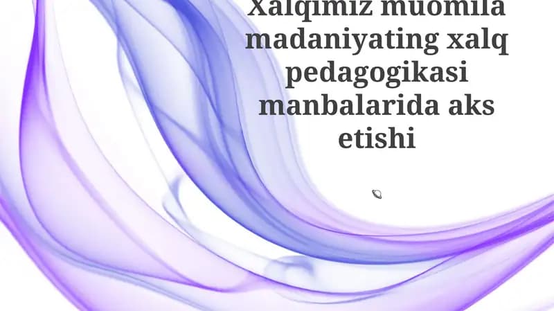 Xalq pedagogikasi madaniy oyna sifatida