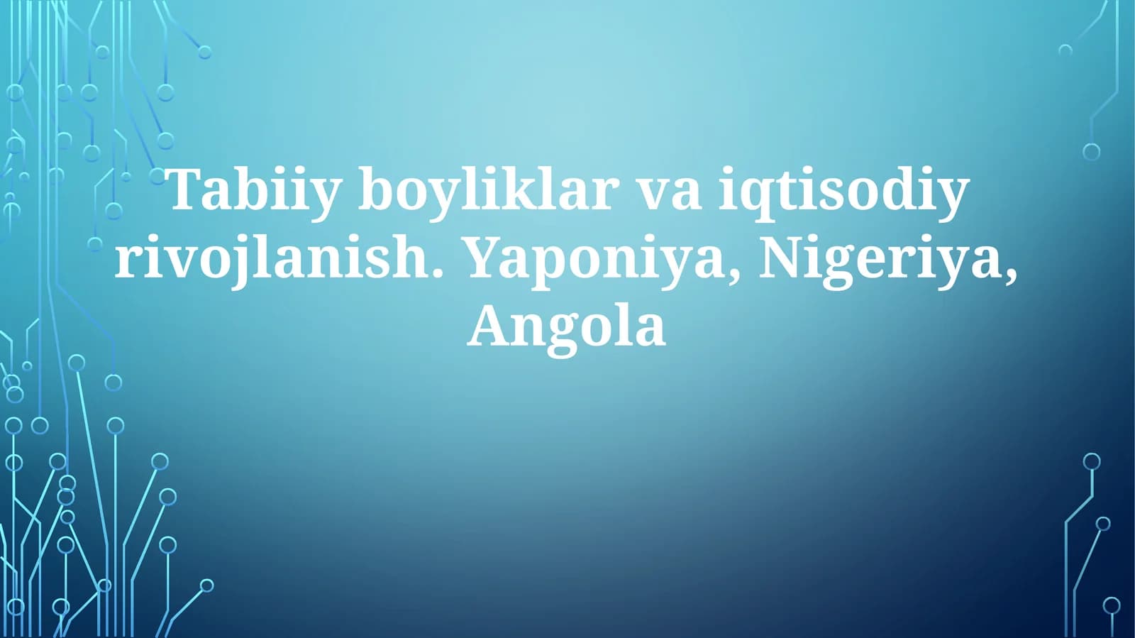 Tabiiy boyliklar va iqtisodiy ravshanlik
