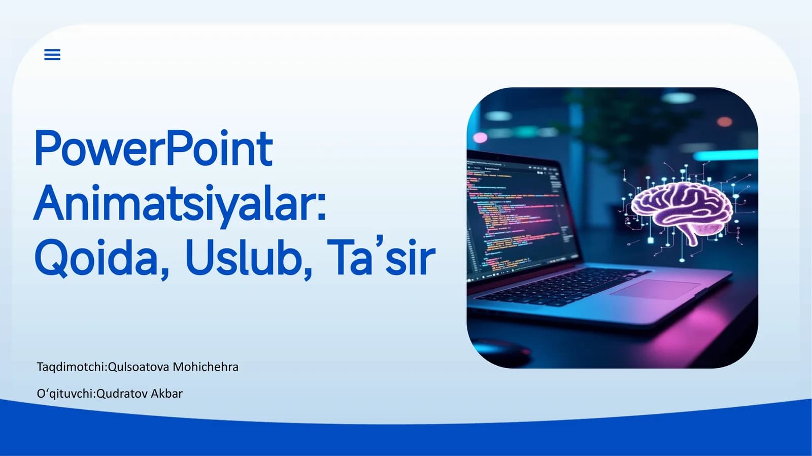 PowerPoint Animatsiyalar: Qoida, Uslub, Ta’sir