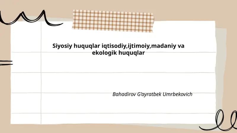 Siyosiy huquqlar va fuqarolik ishtiroki