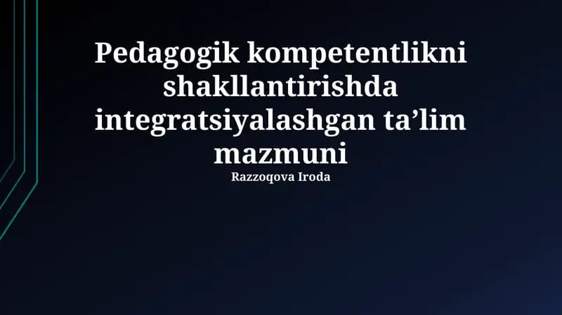 Integratsiyalashgan taʼlim mazmuni