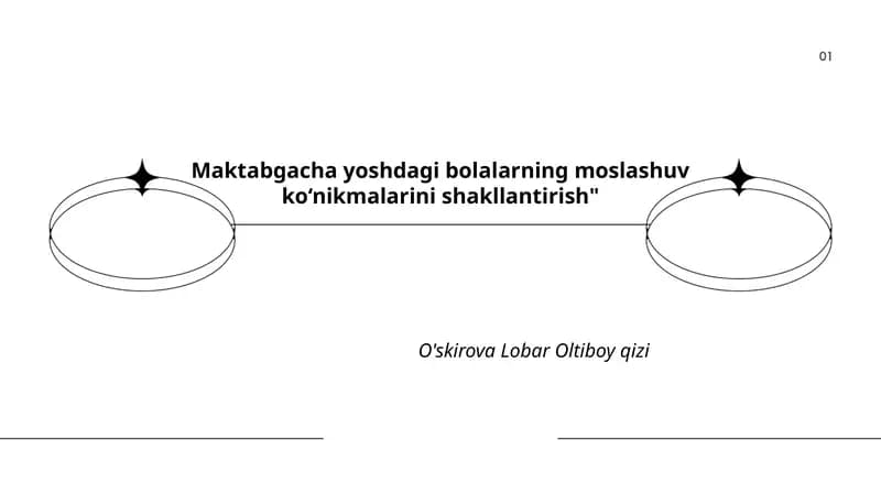 Maktabgacha yoshdagi bolalarning moslashuv ko‘nikmalarini shakllantirish