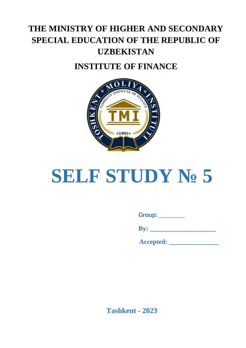 SELF STUDY № 5