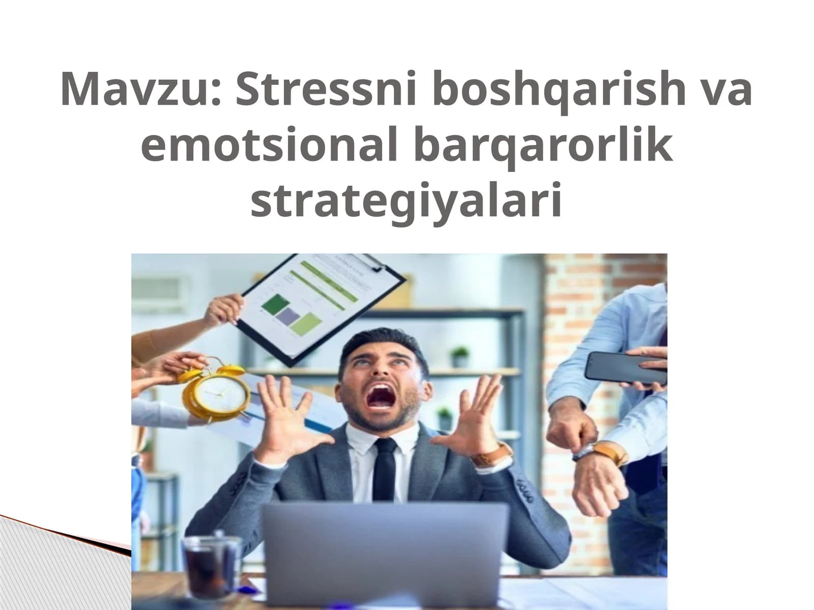 Stressni boshqarish va emotsional barqarorlik strategiyalari