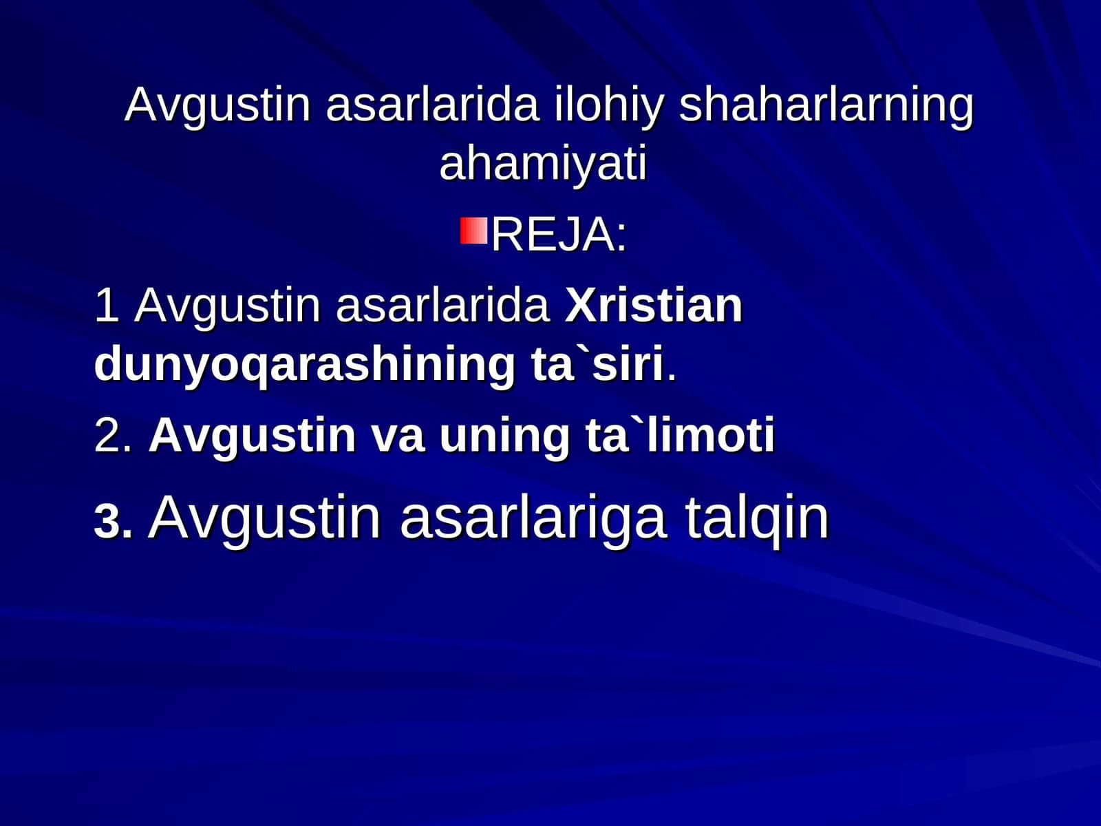 Avgustin asarlarida ilohiy shaharlarning ahamiyati