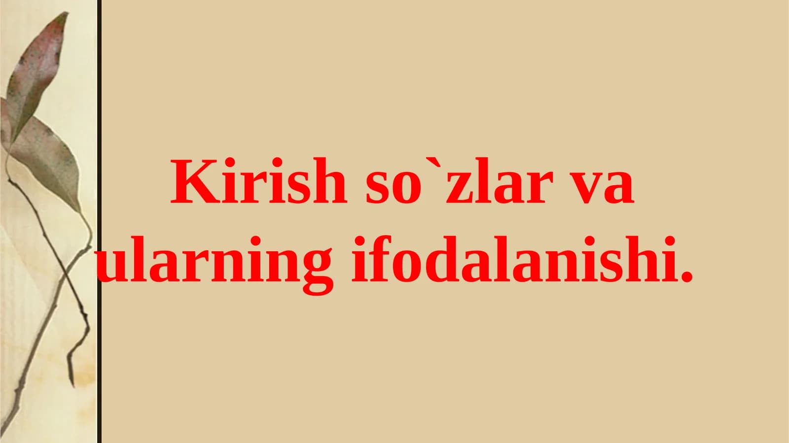 Kirishso`zlar va ularning ifodalanishi