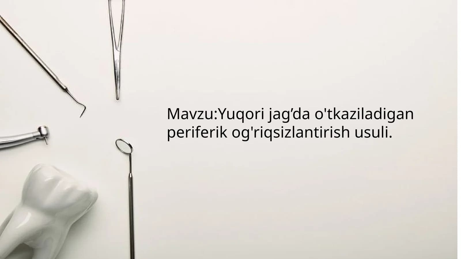 Yuqori jagda otkazilgan periferik ogriqsizlantirish usullari