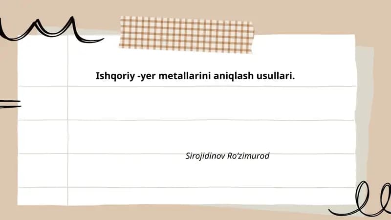 Ishqoriy -yer metallarini aniqlash usullari.