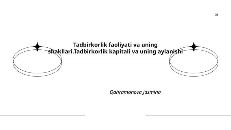 Tadbirkorlik faoliyati va uning shakllari