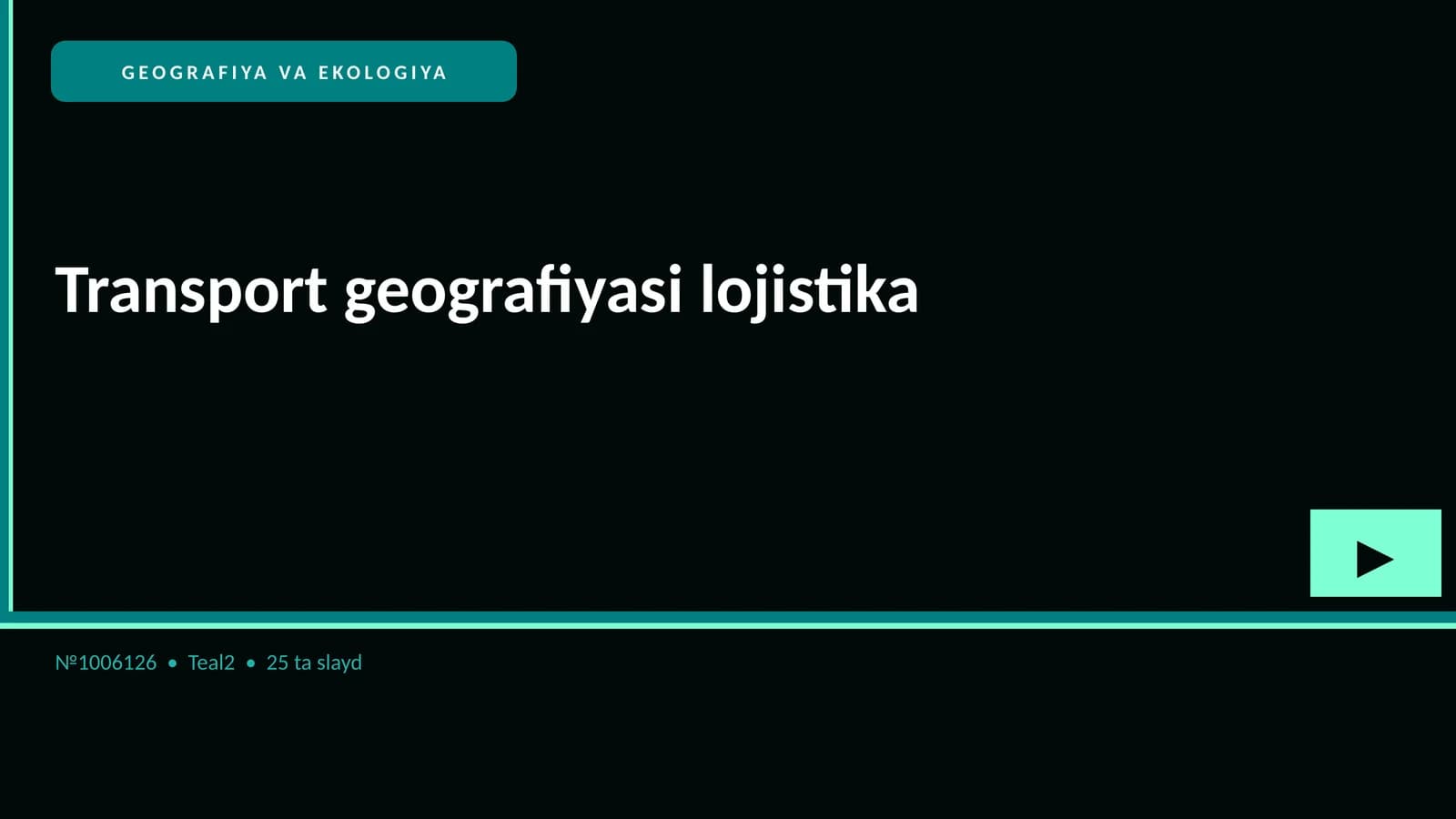 Transport geografiyasi lojistika