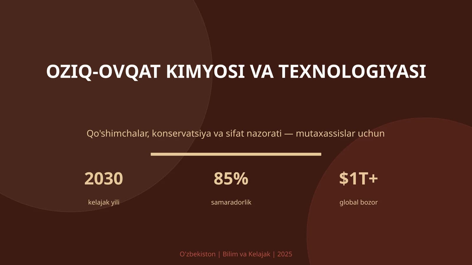 OZIQ-OVQAT KIMYOSI VA TEXNOLOGIYASI