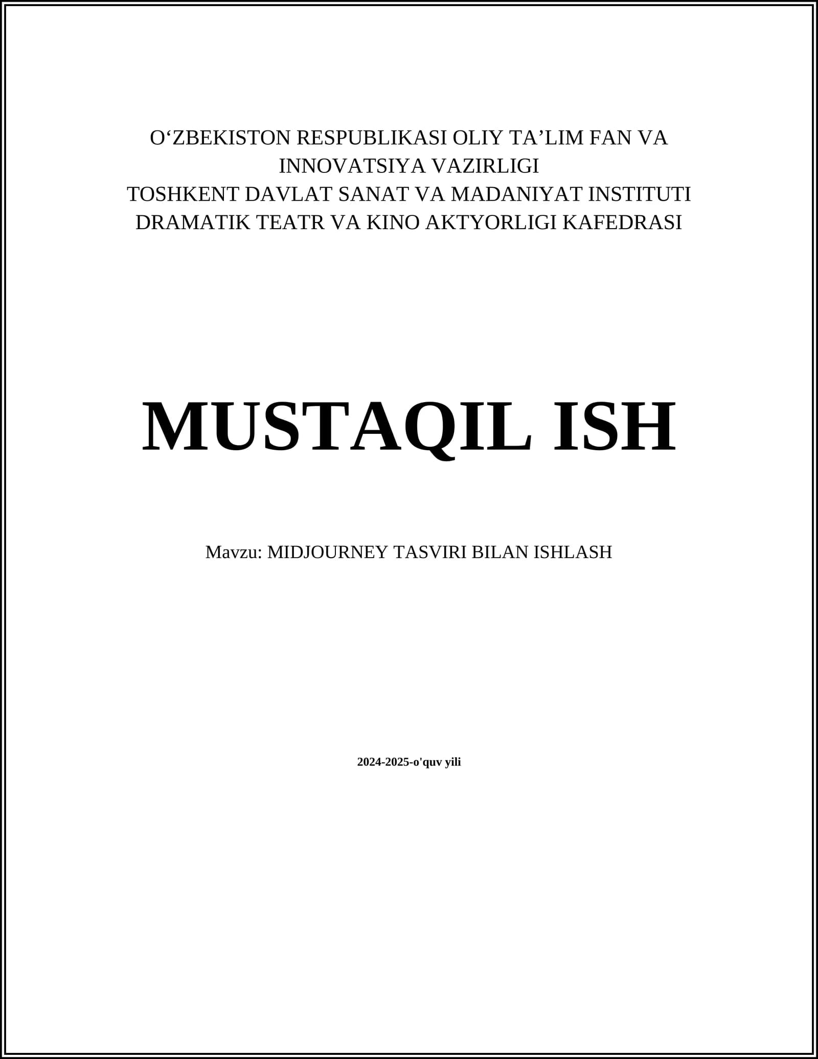 MIDJOURNEY TASVIRI BILAN ISHLASH