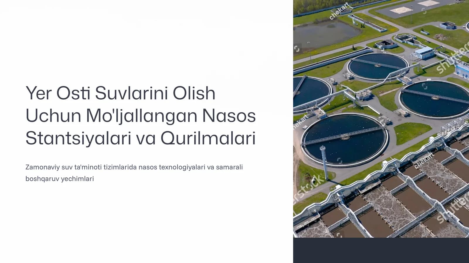 Yer Osti Suvlarini Olish Uchun Mo'ljallangan Nasos Stantsiyalari va Qurilmalari