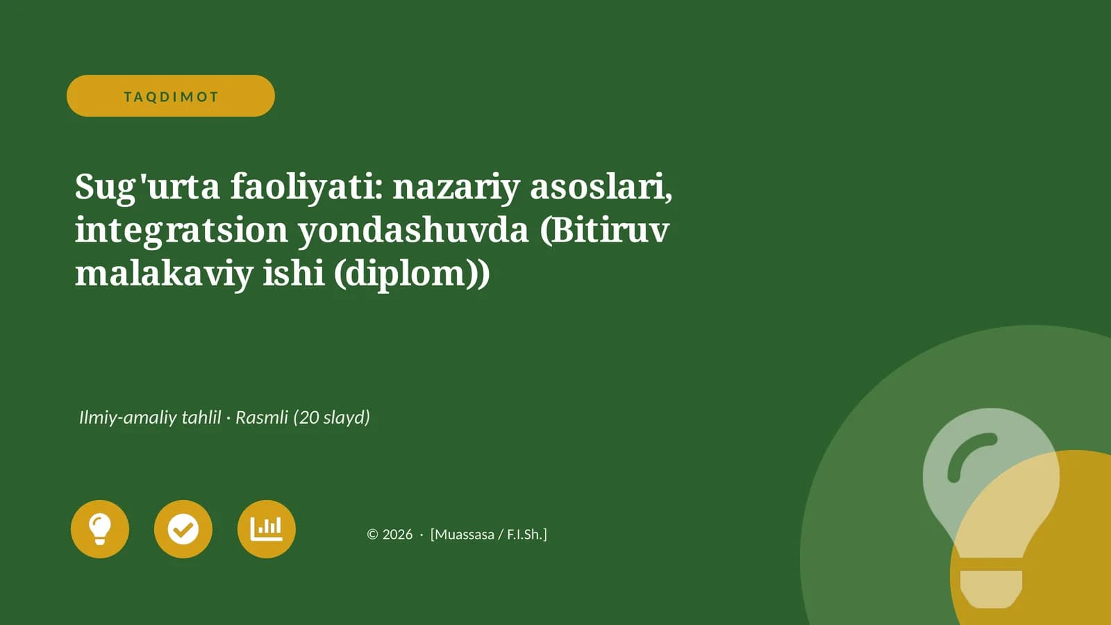 Sug'urta faoliyati: nazariy asoslari, integratsion yondashuvda (Bitiruv malakaviy ishi (diplom))