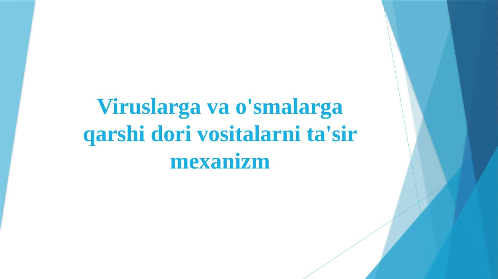 Viruslarga va o'smalarga qarshi dori vositalarni ta'sirmexanizm