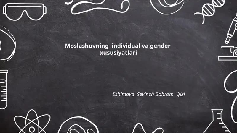 Moslashuvning individual va gender xususiyatlari