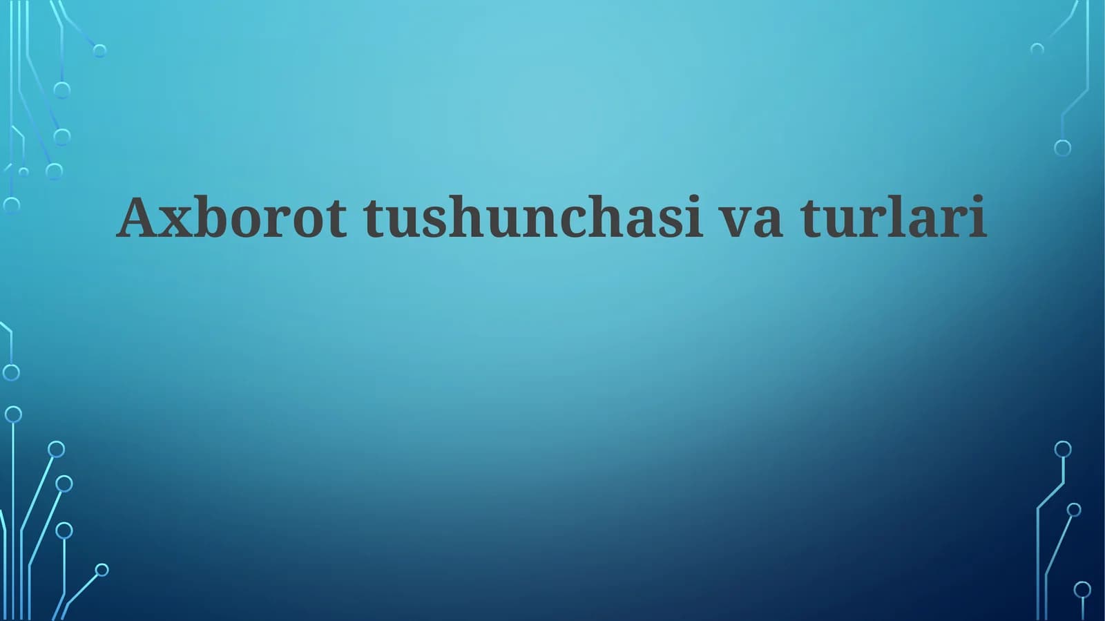 Axborottushun Chasi Vaturlari