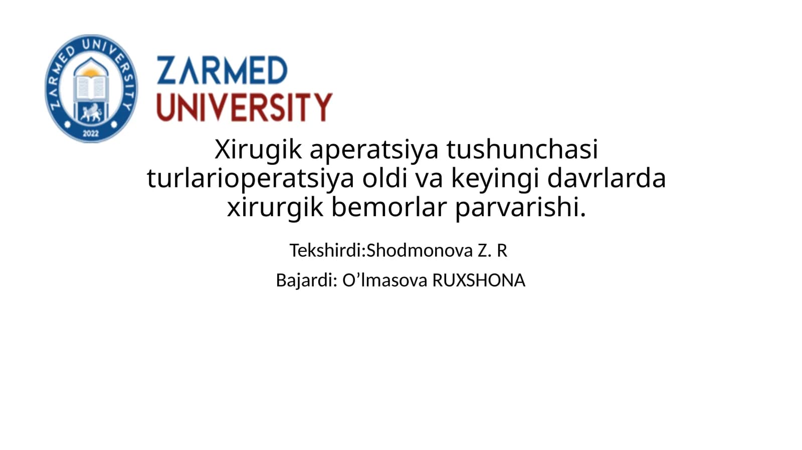Xirurgik operatsiya tushunchasi