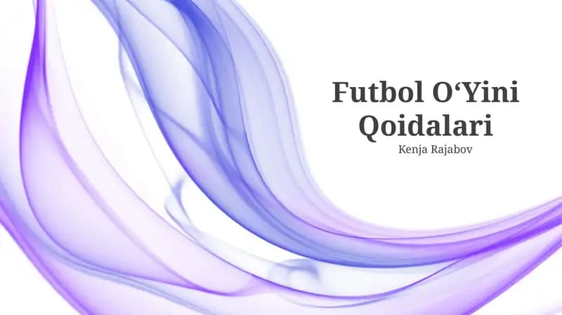 Futbol OʻYini Qoidalari
