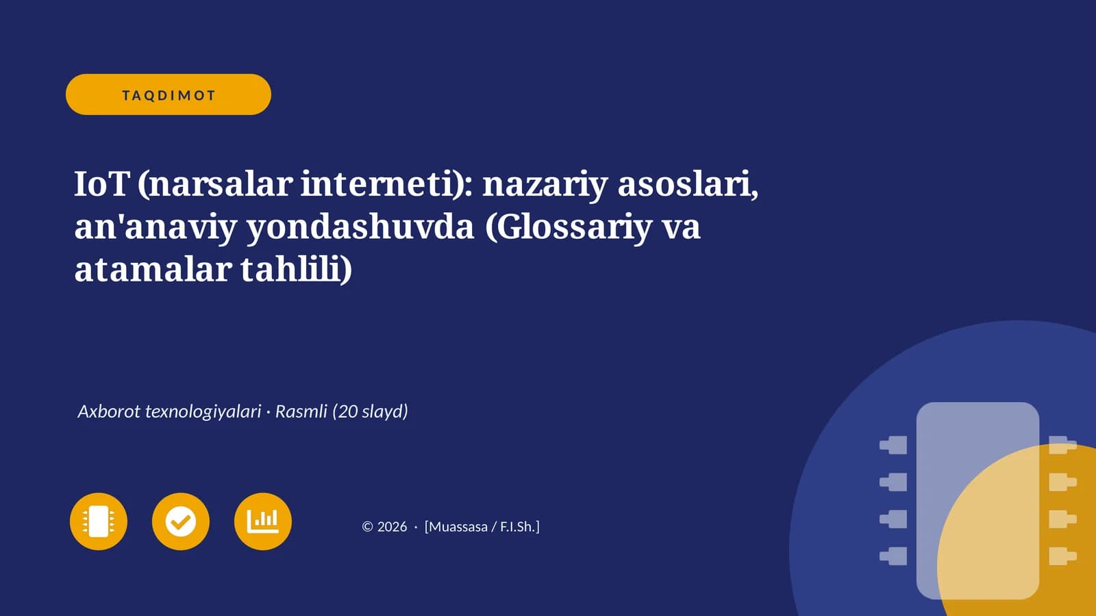 IoT (narsalar interneti): nazariy asoslari, an'anaviy yondashuvda