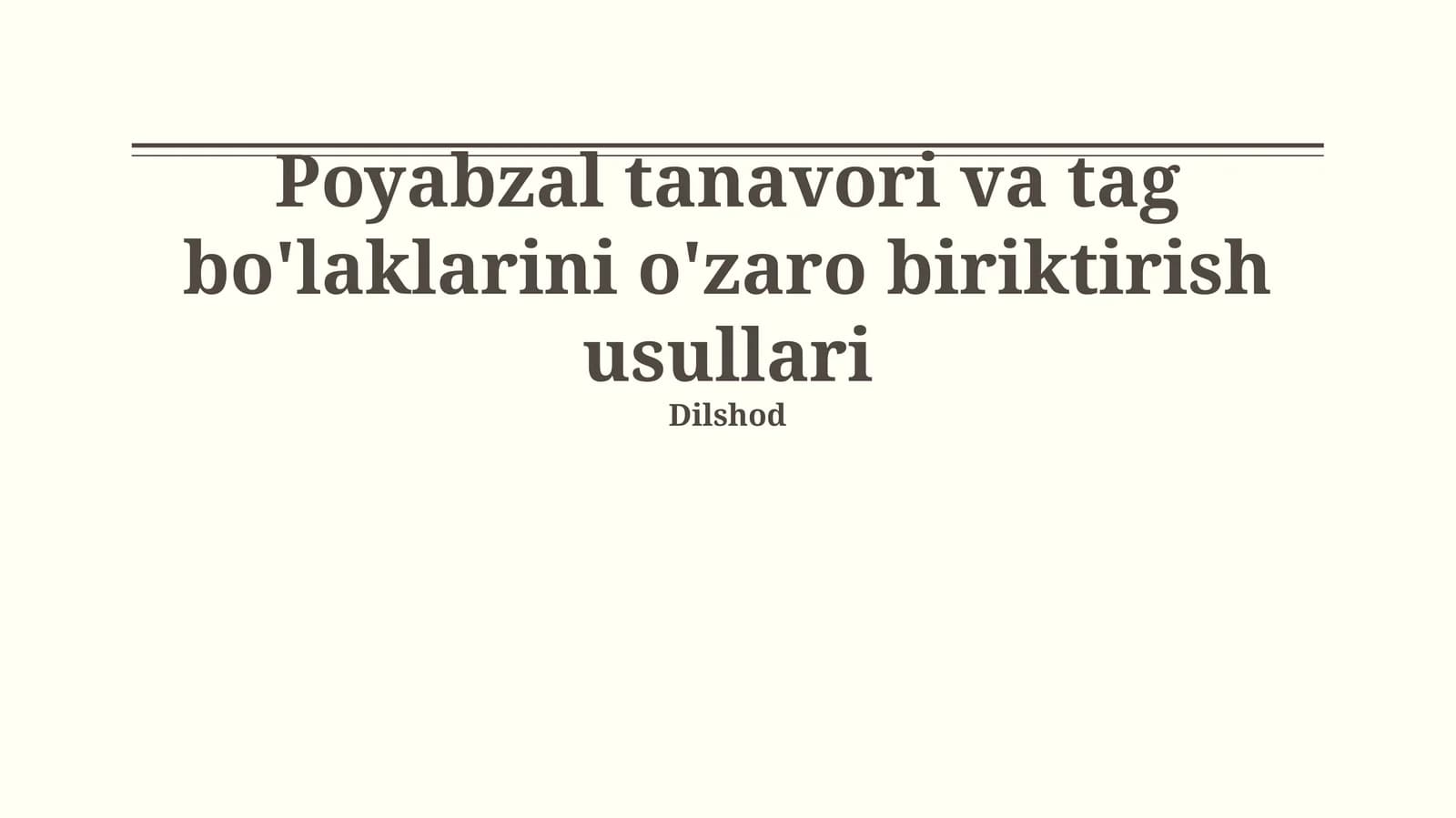 Poyabzal tanavori va tag bo'laklarini o'zaro biriktirish usullari