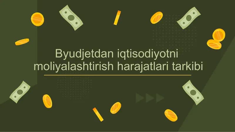 Byudjetdan iqtisodiyotni  moliyalashtirish harajatlari tarkibi