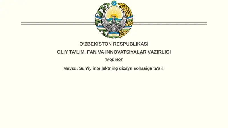 Sun'iy intellektning dizayn sohasigata'siri