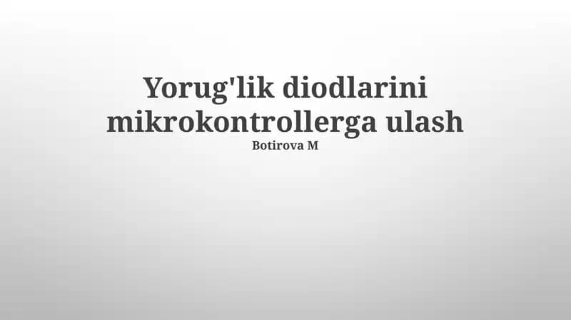 LED Asoslari