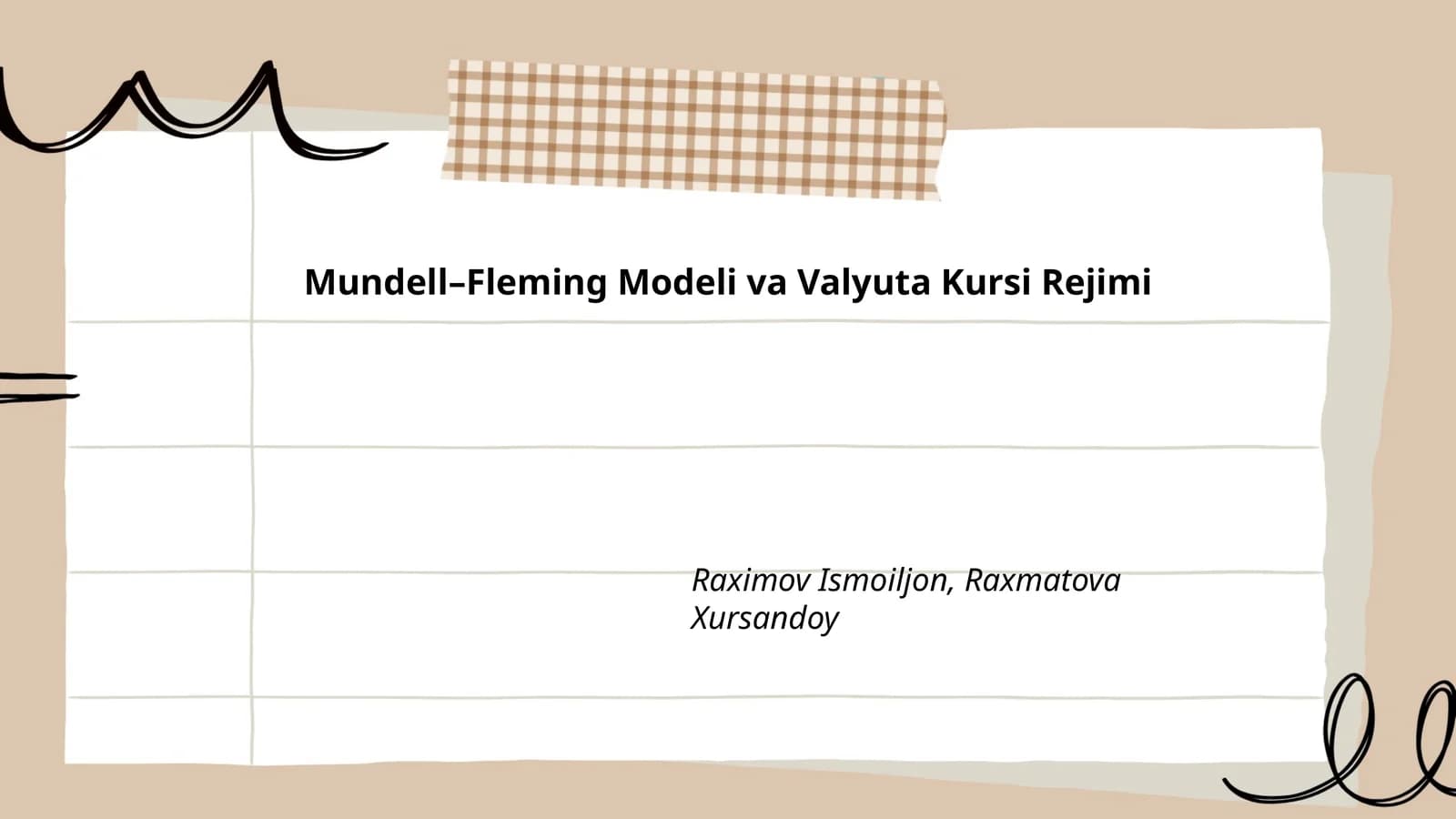 Mundell-Fleming Modeli va Valyuta Kursi Rejimi