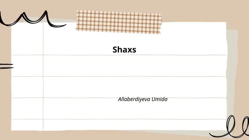 Shaxsning individual xususiyatlari (temperament va xarakter)
