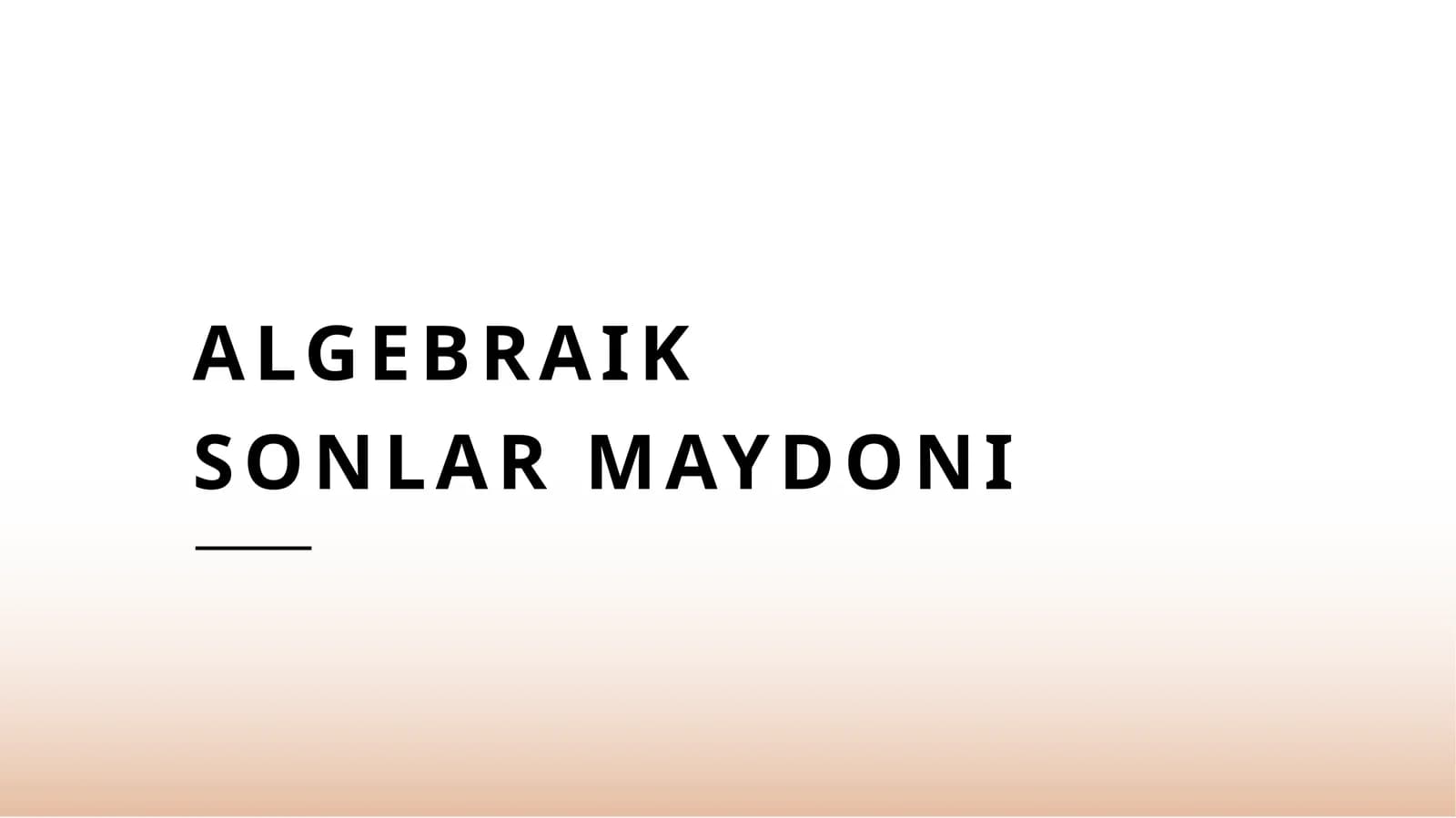 Algebraik sonlar maydoni