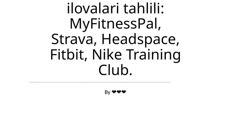 Sog'liqni saqlash va fitness ilovalari tahlili