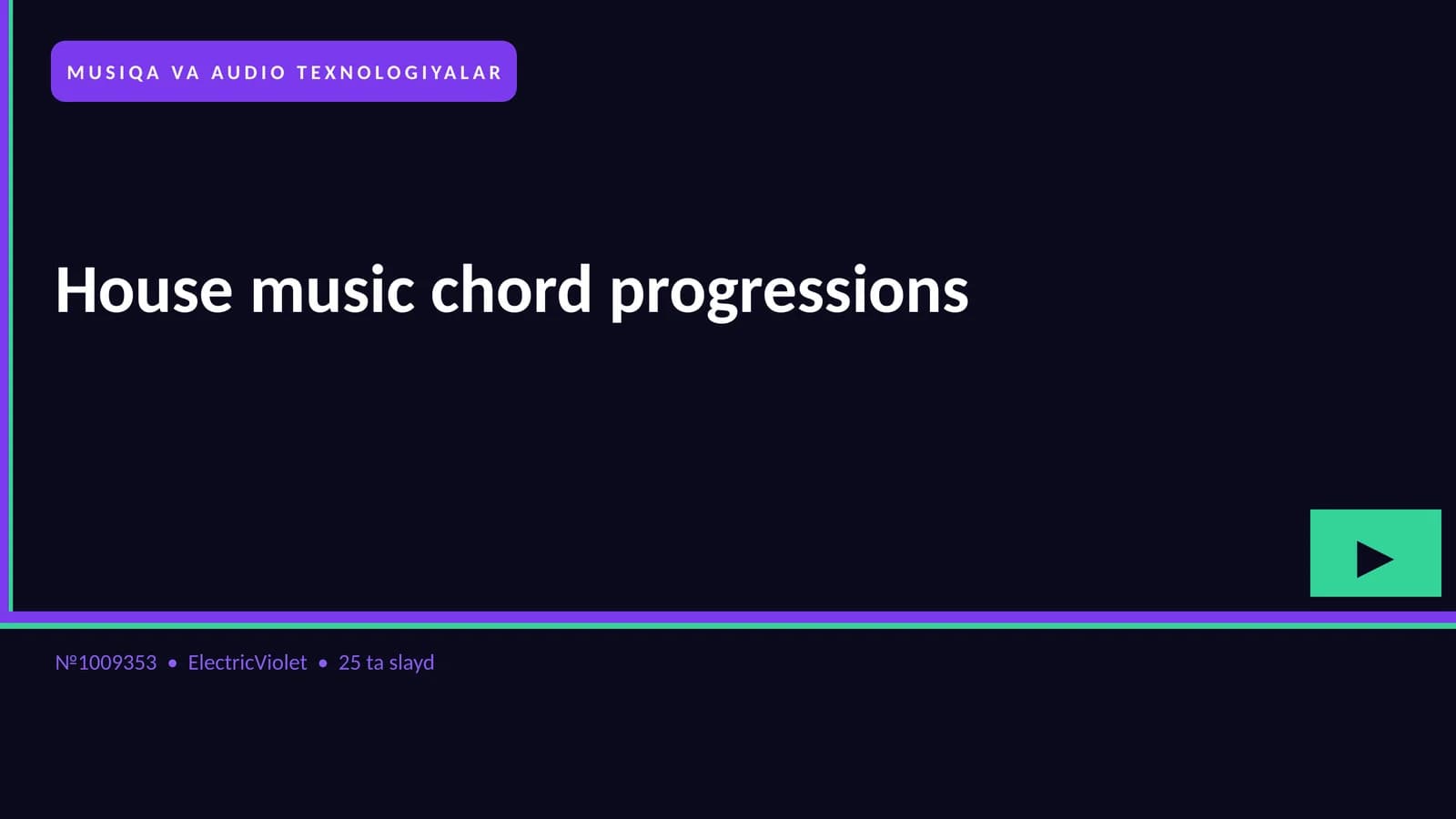 House music chord progressions