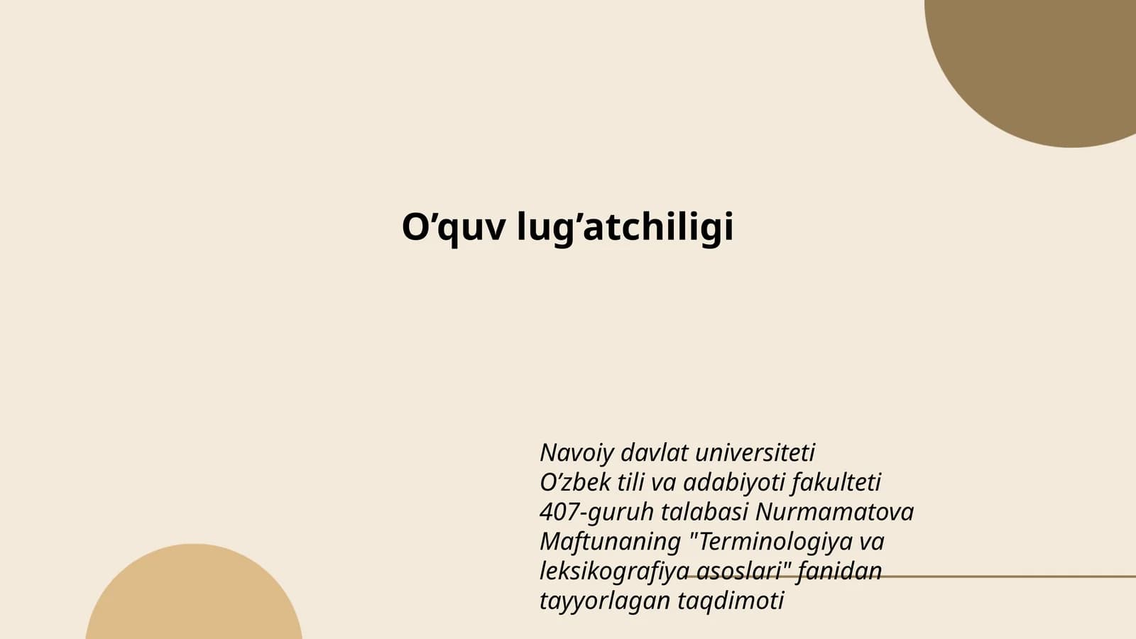 Terminologiya va leksikografiya asoslari
