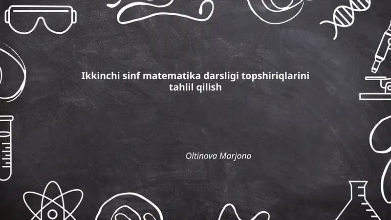 Ikkinchi sinf matematika darsligi topshiriqlarini tahlil qilish
